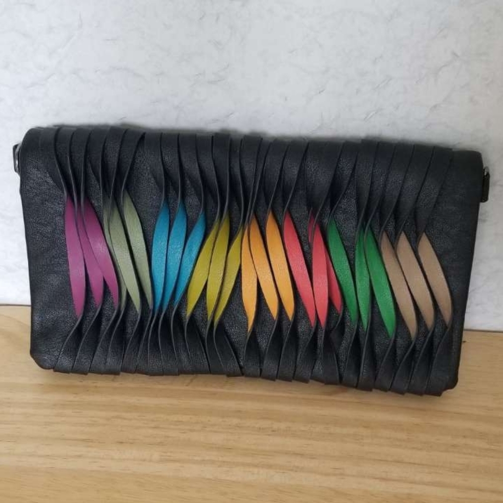 Multicolored Vegan Leather Women's Clutch